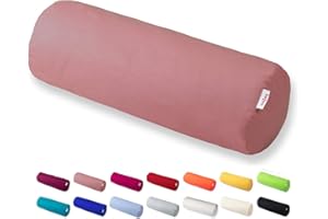 ‎BETIES beties Basic Nackenrollenbezug ca. 15x40 cm Kissenhülle 100% Baumwolle in vielen fröhlichen Uni-Farben (rosenquarz)
