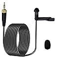 MICMXMO Lavalier Lapel Microphone 3.5 mm for Sennheiser Wireless System Bodypack Transmitter Omnidirectional Capacitor Lapel Mic Perfect for YouTube, Interview, Podcast, 1.5 m