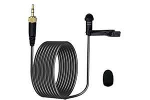 MICMXMO Micrófono Lavalier Lapel compatible con Sennheiser EW100 EW300 EW500 SK100 transmisor inalámbrico, 3,5 mm TRS omnidireccional, micrófono de lava para streaming Vlog 1,5 m