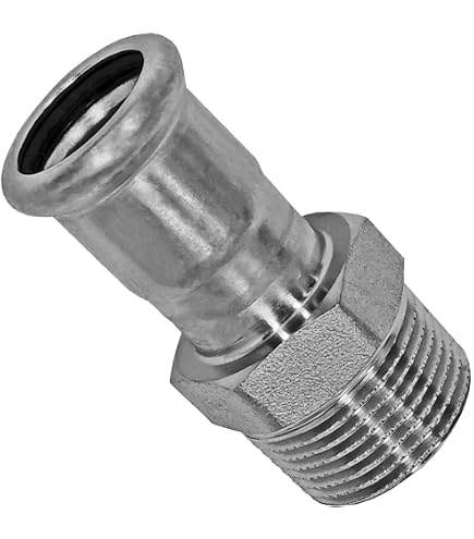 V4A Pressfitting T-Stück 22 Mm – 1/2" IG, Mit 2 Muffen, M-Kontur, Für Trinkwasser, INOX