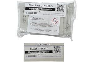 AMBLIOR Phosphates LR Réactifs N°1 & N°2 pour PoolLab 2.0 - Réactifs de mesure du phosphate (Low Range 0,00-4,00 mg/l (ppm)) - Durabilité : 2 ans - 100 tests (50 tampons en poudre + 50 comprimés)