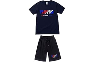 XUEQINGDE Tuta Sportiva da Uomo T-shirt Trapstar in 2 Pezzi Tuta da Jogging Trapstar Shooters London Cotone T-shirt e Pantaloncini Casual Estiva Tracksuit Set,Unisex