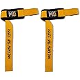 MuscleBlaze Weight Lifting Strap (UNLEASH THE ZIDD!) One Pair (Yellow, Free Size) | Wrist Supporter for Gym