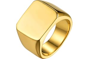 GOLDCHIC JEWELRY Anello Uomo Con Sigillo Quadrato/Rotondo In Acciaio Inossidabile 316L Per Uomo, Anllo Chevalier Anello Uomo Acciaio Inossdiabile Taglia 14,5-32 Regalo per Uomo