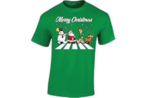 GIFT HUB Merry Christmas Snowman Christmas Shirts for Men T-Shirt Girls Top Elf Reindeer Xmas T Shirts Mens Santa Tree Boys Kids Children Gift Printed