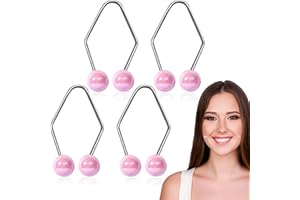 Ellxen Lot de 4 machines à fossettes naturelles pour les joues, les muscles du visage pour un beau dimple maker, pour femmes et filles, pour dormir, travailler, lire, apprendre (rose)