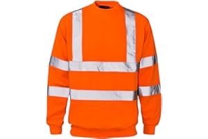 LIZZIE JACOBS Hi-Viz Fleece-Pullover mit Rundhalsausschnitt, hohe Sichtbarkeit, Sicherheit, Arbeit, super weich, warm, kuschelig, Fleece-Oberteile