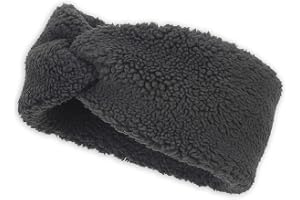 styleBREAKER Pannband i teddyfleece med knut,Svart | Pannband, 21 cm brett, töjbart för 56-59 cm huvudomfång, 100% viskos, värmande för vintern.