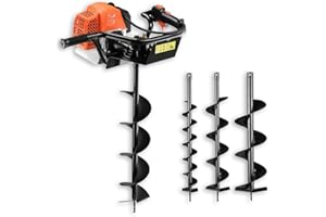 Fuxtec Trivella a Scoppio Mototrivella a Benzina coclea/trivellatrice 62cc incl. attacchi da 100, 150, 200mm EB162