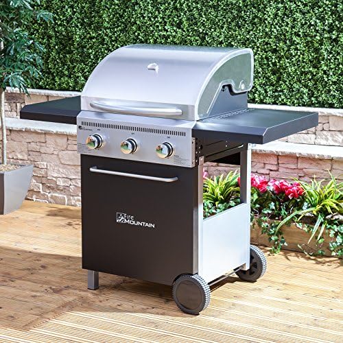 McKinley 3 Burner Gas Barbecue in Stainless Steel/Black