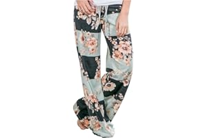 QTUN Pantalon Palazzo Mujer Bohemia Pantalones Pierna Ancha