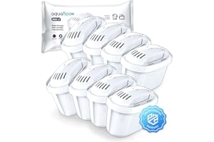 Aquafloow Wkłady Filtrujące do Dzbanka Filtrującego Wodę 8 Sztuk | Zamiennik Filtra Dafi Unimax Aquaphor A5 Brita Maxtra+ Philips AWP212/10 | Redukcja Kamienia