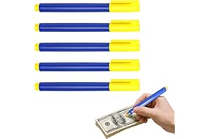KIRVOS 5 Stück Geldscheinprüfer Stift,Geldprüfstift, Erkennung Banknoten Stift,Geldscheinsprüfer stift als Geldscheintester, für US-Dollar, Euro, Pfund, Yen