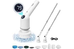 AISEELY Spazzola Rotante Pulizia, Spazzola Elettrica per Pulizia Senza Fili, Spazzola Rotante Pulizia Casa con 9 Testine Sostituibili, Tre Velocità, Per Cucina,Auto,Piastrelle,Pareti,Pavimenti,Doccia