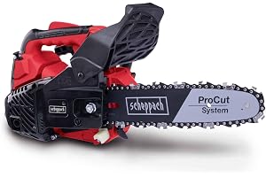 Scheppach Bensin, trädvårdssåg, PCS26, motorsåg med 20 cm skärdiameter | 2-takts bensinmotor 0,95 hk effekt | svärdlängd 25 cm