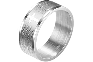 ZENSE - Anello da uomo con incisione del Padre Nostro e croce latina ZR0152