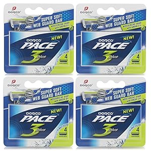 Dorco Pace 3 Replacement Cartridges – Razor Blades for Men – Common Docking System Compatible With Any Dorco Handle…