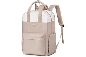 LOVEVOOK Rucksack Damen, Laptop Rucksack 17 Zoll, Groß Schulrucksack Lehrertasche, Reiserucksack Business Rucksäcke Arbeitsrucksack Cityrucksack Für Reise Uni Schule, Beige Khaki