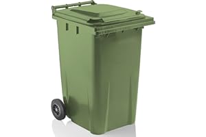STORM TRADING GROUP Green Household Wheelie Bin Large 240 Litre Standard Size Bin Including Rubber Wheels & Lid
