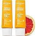Dot & Key Vitamin C + E Super Bright Sunscreen SPF 50 Combo (Pack of 2, 80gm each) | Water-Light, UVA/UVB & Blue Light Protection | For Even Toned & Glowing Skin | No White Cast, All Skin Types | 160g