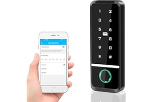 Candeon Elektronisches Smartes Türschloss, RFID/Tuya-App/WiFi Zugangskontrolle Tastatur Fingerprint Türöffner, Wasserdicht Touchscreen Codeschloss für Außen- und Innenbereich, 125 kHz /13,56 MHz
