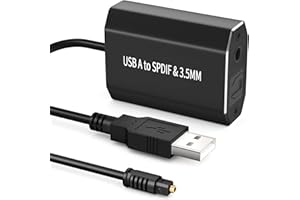 Ozvavzk USB A do Toslink jack, optyczny kabel audio adapter z 192 kHz/24 bit DAC, USB typu A na SPDIF adapter audio do Windows Linux PS4/PS5 Lenovo HP Asus Dell PC Laptop Computer Surface