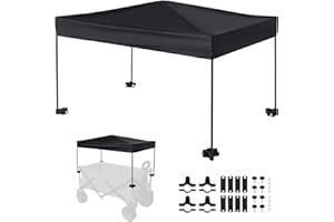 Acclcors Wagon Canopy,Trolley Roof Cover for Outdoor Camping Trolley Foldable,Waterproof Portable Wagon Canopy Awning for Handcart