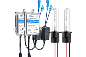 Chemini 55W Kit Xenon H1 HID Kit di Conversione Xenon Sostituzione Fari Abbaglianti o Anabbaglianti per Auto Alta Luminosità 6000K Bianco
