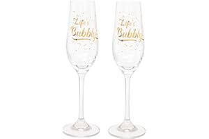 Maturi Lot de 2 flûtes à champagne 'Life's Bubbly', 220 ml