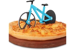 Asdirne Pizza Cutter, 19cm Stainless Steel Wheel, Non-Stick Blades, Bicycle Design - Wheel Cutter for Pizza, Pancakes, Pastries, Pies, Cakes, Breads and Other Desserts