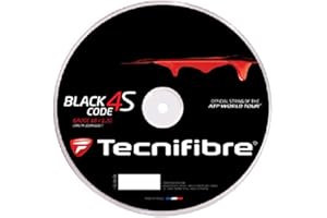 Tecnifibre Black Code 4S cuerda para raqueta de tenis-negro-200m carrete