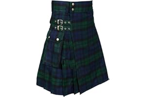 Chahuer Falda Escocesa Tradicional Escocesa a Cuadros para Hombre, tartán irlandés, Combate, Punk, gótico, Highland