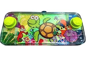 Makio Jeux d'Eau - Jeux d'eau à anneaux pour filles et garçons - Jeu de Compétence de Voyage Aguaplay. Water Geme. Aqua Play. (Tortue)