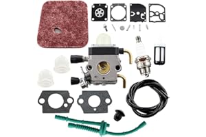 REEMO MCHNIC Carburateur Carb avec Carburateur Membrane Joint Réparation kit pour Stihl FS38 FS55 FC55 FC75 FC85 FS310 HS45 HS75 HS80 HS85 Zama C1Q-S169B Le Taille-Haie et Tuyau