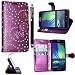Produktbild Samsung Galaxy S7 Hülle, Kamal Star® Hülle Lederhülle Tasche Handyhülle mit Standfunktion Card Holder Kunstleder + Stylus (Rose Purple Diamond Book)