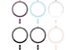 UNIKEEN Pegatina Anillo para Magsafe, 6 Piezas Universal Anillo Magnetico Movil Metal Ring Sticker Teléfonos Adhesivo Cargador Inalámbrico Adaptador Soporte de Coche para iPhone 17 16 15 14 13 12 11 Android