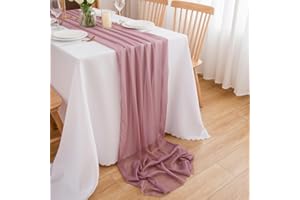 CHUQING Runner da tavola in chiffon rosa antico per matrimonio, in tessuto per sala da pranzo, feste, vacanze, decorazione 300 x 70 cm