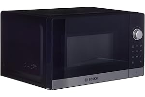‎BOSCH Bosch FFL023MS2 Serie 2 freistehende Mikrowelle, 26 x 44 cm, 800 W, Drehteller 27 cm, Türanschlag Links, AutoPilot 7 mit 7 Automatikprogramme, Reinigungsunterstützung, LED-Touchdisplay, Edelstahl