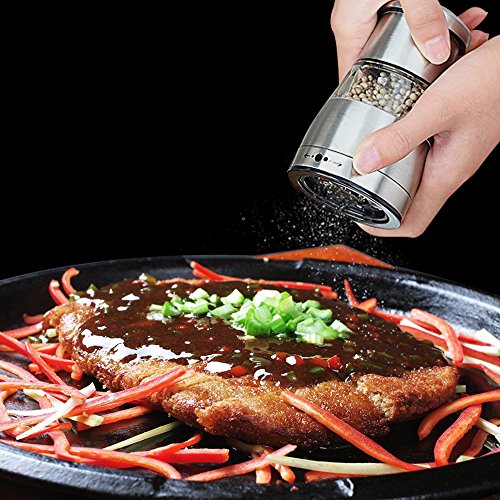 Hiifna Salz- und Pfeffermühle Gewürzmühle mit einstellbarem Mahlgrad und Keramikmahlwerk