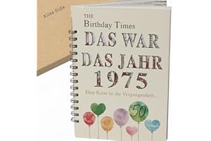 the lazy panda card company Das Jahr, das 1975 war - Karte Buch zum 50. Geburtstag mit Details zum Geburtsjahr Geburtstagskarte (-1975)
