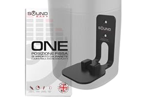 Sound bass ONE, ONE Gen 2, ONE SL & Play:1 Staffa per montaggio a parete, nero, compatibile con Sonos ONE, ONE Gen 2, ONE SL & PLAY1 Altoparlante, Progettato nel Regno Unito