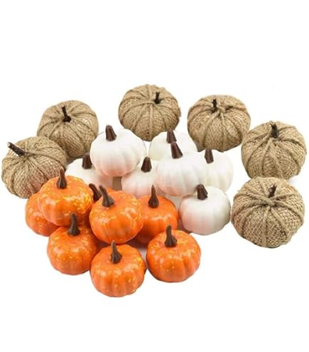 HBell Lot De 12 Petites Citrouilles Artificielles Réalistes