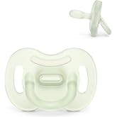 Suavinex, All Silicone Pacifier, for Babies 6/18 Months, Green | Glow in the Dark, Ideal Night, SX Pro Physiological Teat, Sy
