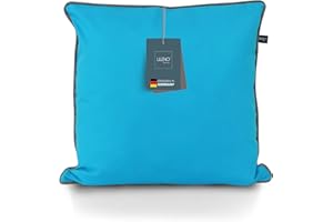 LILENO HOME Set di 2 federe per cuscino 60 x 60 cm [turchese + grigio Keder ] – super morbide [senza cuscino imbottitura] – Federa con chiusura lampo per interni ed esterni – Capri