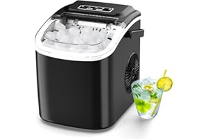 BESIGHT Small Counter Top Ice Maker Portable Ice Maker Machine with Handle 9 Ice Cubes Ready in 6 Mins, Auto-Cleaning Ice Makers for Home Counter Top