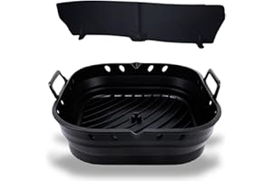 CHEFECT Molde Silicona Freidora de Aire, Bandeja Silicona Air Fryer para COSORI Cecotec 5,5L, 6L, Reutilizable Recipientes Cuadrado Cesta Utensilios Accesorios para Freidora de Aire, Microondas