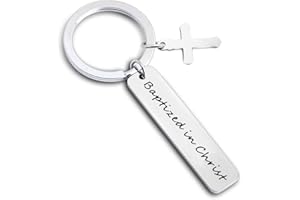 MYOSPARK Adult Baptism Gifts Baptized in Christ Keychain Man Baptism Gift Christian Keyring Teen Baptism Keychain (Baptized Keychain)