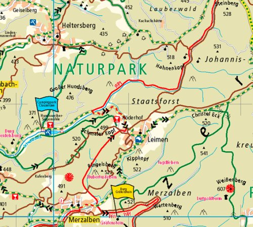 Radwanderkarte Pfalz: Mit Ausflugszielen, Einkehr- & Freizeittipps, reissfest, wetterfest, beschriftbar und wieder abwischbar. 1:100000 (Livre en allemand)