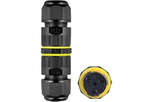 WEALROTN Waterproof Junction Box Outdoor Cable Connectors, Outdoor Electrical Box, IP68 External Junction Box, Two Way 3 Pin Electrical Cable Protector Connectors for Cable Diameter Ø 3.5mm-8mm (1 PCS)