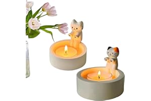 ORGONITE Świecznik z motywem kreskówkowym, świecznik dla kota z rozgrzewającymi łapami kotów, gipsowy świecznik, dekoracja, uroczy świecznik zapachowy dla kota, dekoracja domu, prezent dla miłośnika kotów (bez